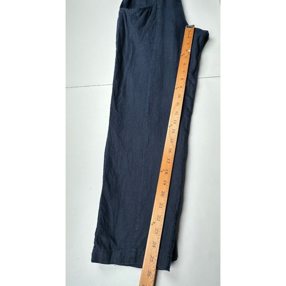 Quince Pants Women Small Navy European Linen Tapered Ankle Resort Coastal Preppy - Picture 13 of 14